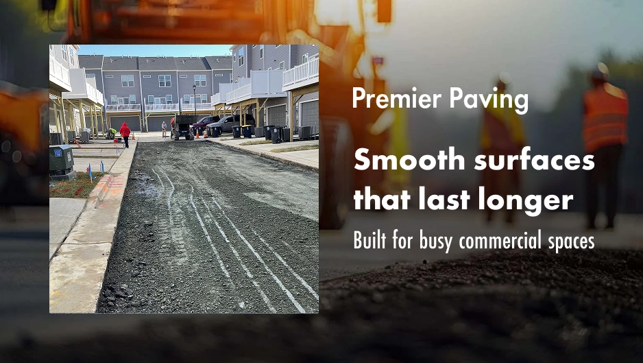 Choose Premier Paving for parking lot paving that enhances your business image.